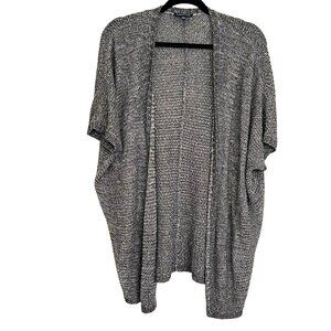 Eileen Fisher Open Front Metallic Knit Cardigan Bronze Blend Draped Style